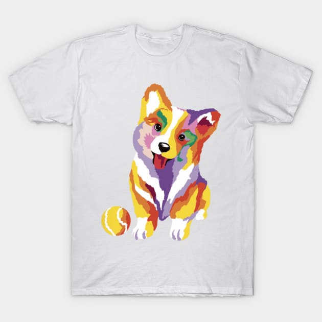 Corgi Art T-Shirt by Digital-Zoo